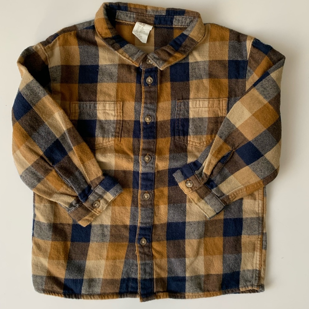 H&M Boys flannel checked shirt 2-3T
